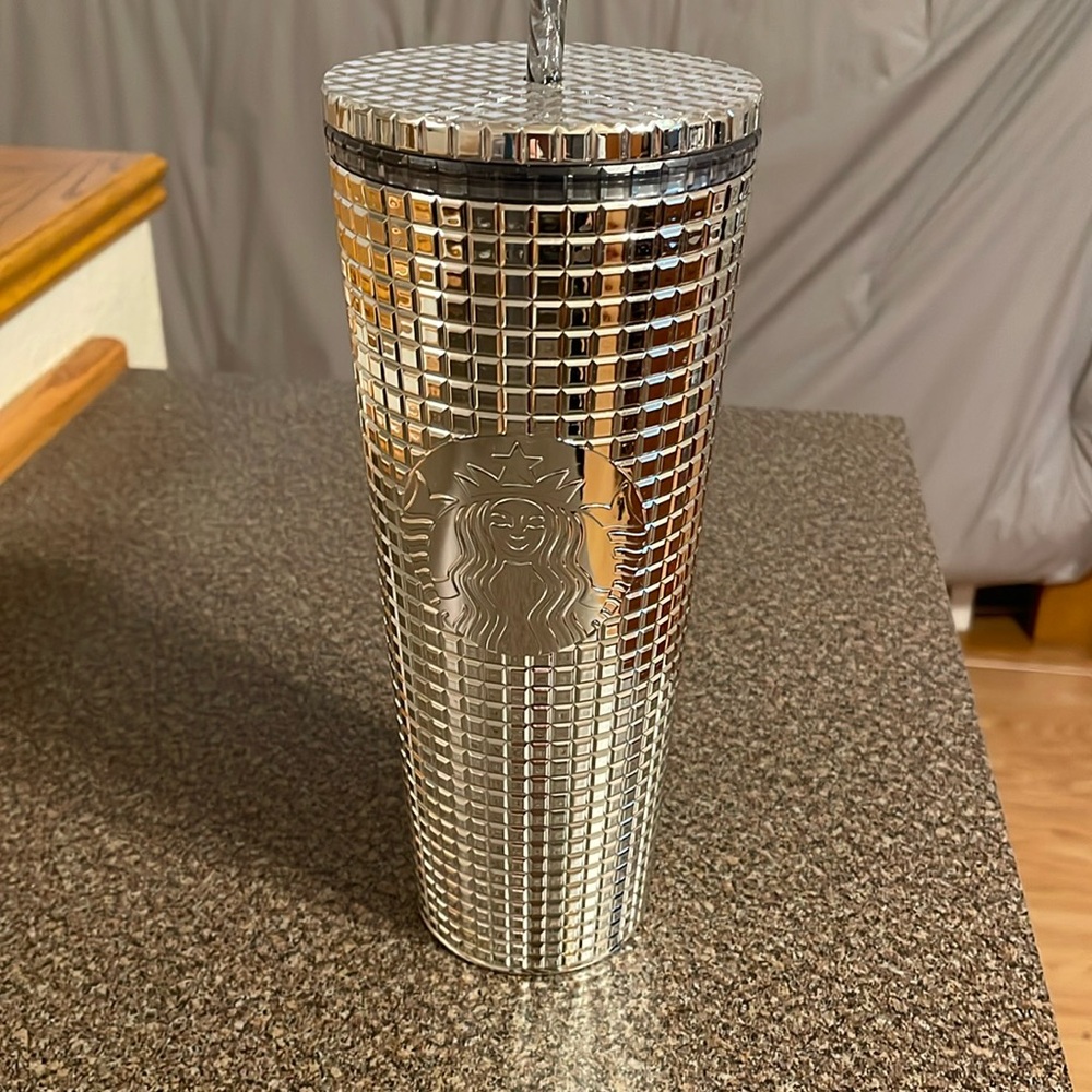 Silver Starbucks Tumbler